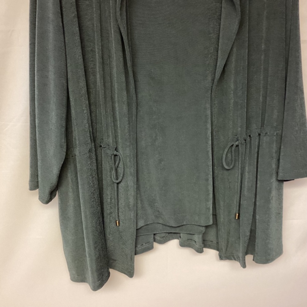Relaxed Open-Front Green Drawstring Jacket - image 6